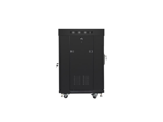 Szafa stojąca rack 19" 15U 600x600mm czarna (drzwi przednie szklane) LCD Lanberg - obrazek 3