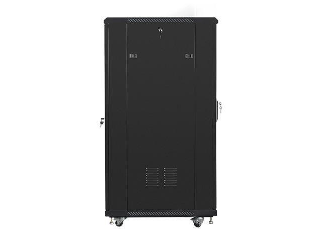 Szafa stojąca rack 19" 27U 600x800mm czarna (drzwi przednie szklane) Lanberg - obrazek 2