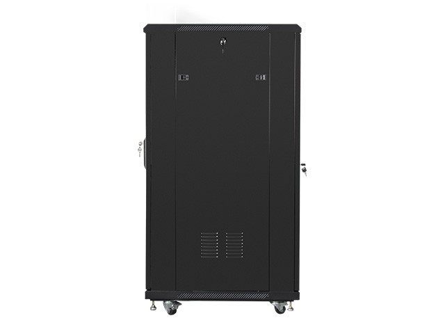 Szafa stojąca rack 19" 27U 600x800mm czarna (drzwi przednie szklane) Lanberg - obrazek 3