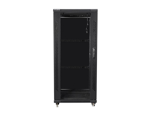 Szafa stojąca rack 19" 27U 600x800mm czarna (drzwi przednie szklane) Lanberg - obrazek 5