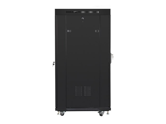 Szafa stojąca rack 19" 27U 600x800mm czarna (drzwi przednie szklane) LCD Lanberg - obrazek 3