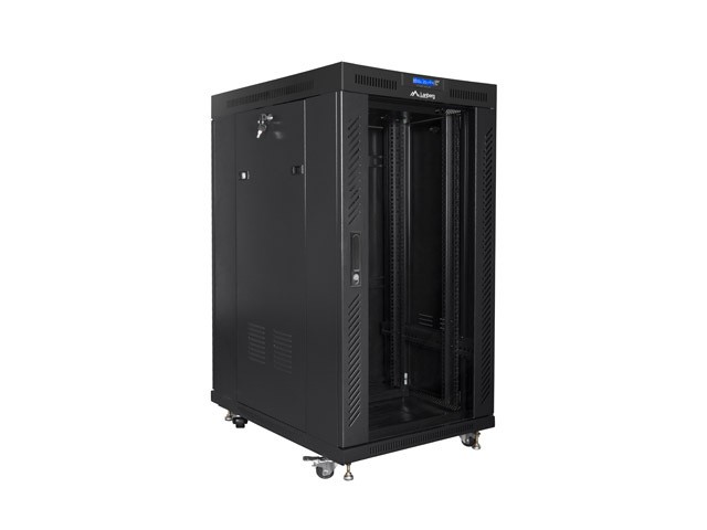 Szafa stojąca rack 19" 22U 800x1000mm czarna (drzwi przednie szklane) LCD Lanberg - obrazek 5