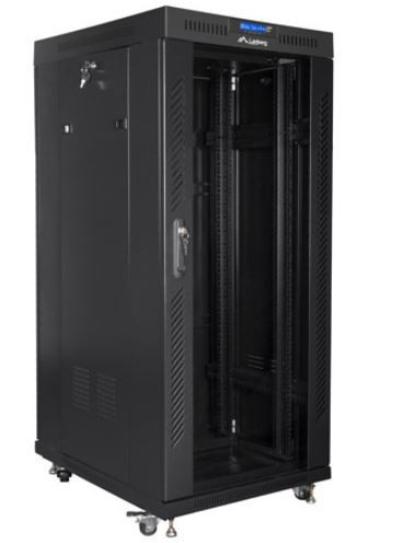 Szafa stojąca rack 19" 37U 800x1000mm czarna (drzwi przednie szklane) LCD Lanberg - obrazek 2