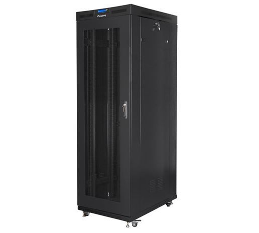 Szafa stojąca rack 19" 27U 800x1200mm czarna (drzwi przednie perforowane) LCD Lanberg