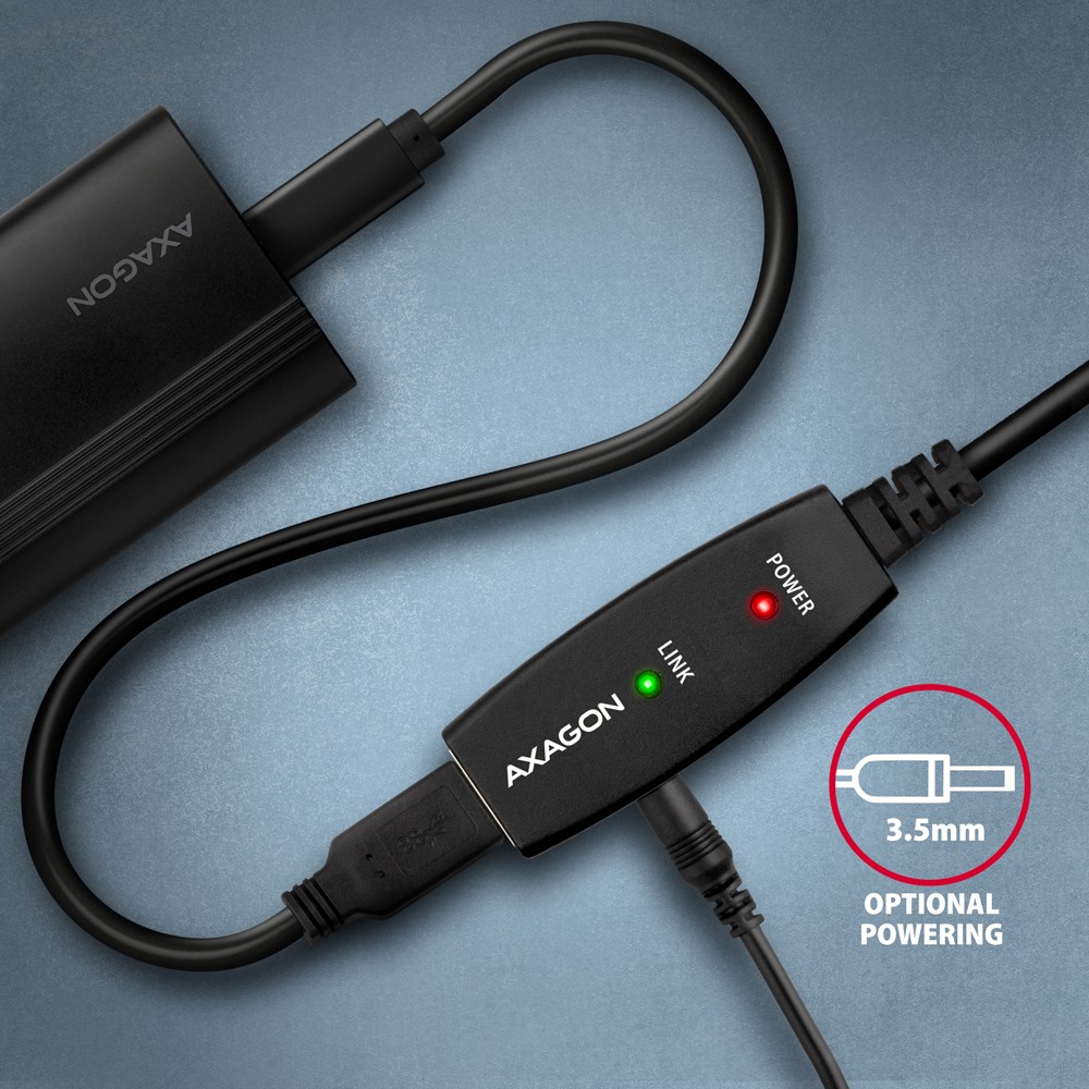 Kabel USB 2.0 przedłużacz 15.0 m aktywny Axagon - obrazek 2