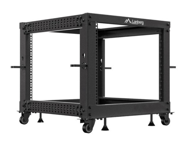 Szafa stojąca Open Rack rack 19'' 9U 600x600-1100mm regulowana Czarna Langberg - obrazek 5
