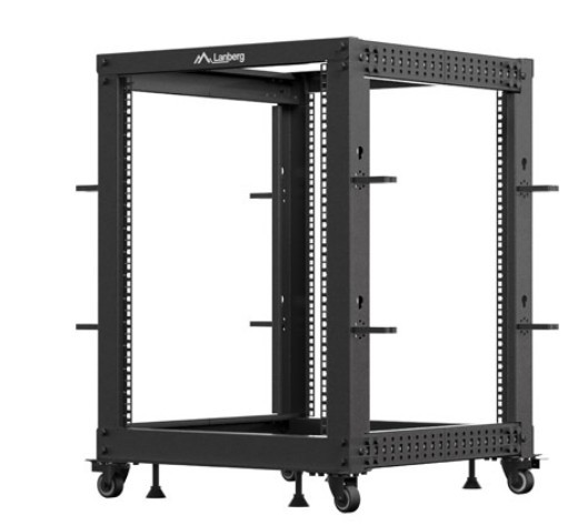 Szafa stojąca Open Rack rack 19'' 15U 600x600-1100mm regulowana Czarna Langberg