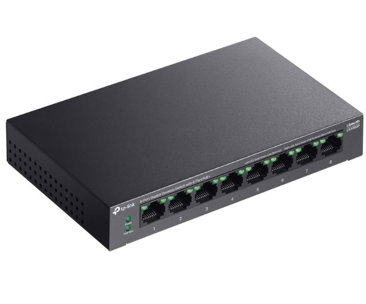 Switch TP-Link LS108GP 8x10/100/1000 MB/s 8xPoE+ - Metalowa obudowa - obrazek 2