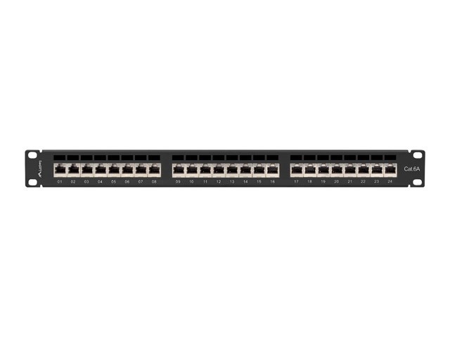 Patchpanel 19" 1U 24 porty kat. 6A FTP z organizerem kablowym Lanberg Czarny - obrazek 3
