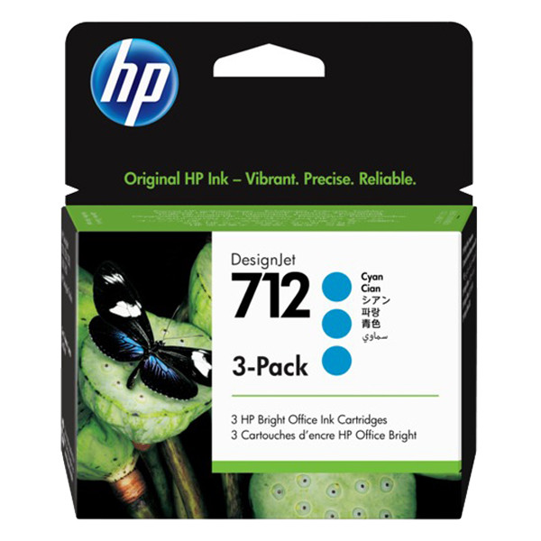 Tusz HP 712 3ED77A Cyan 3-Pack