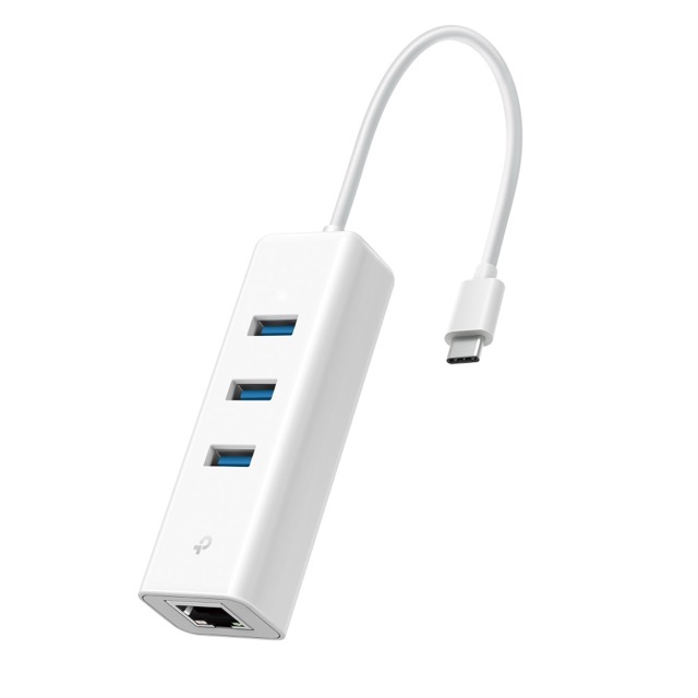 Karta sieciowa USB-C LAN Gigabit Ethernet 10/100/1000 Mb/s RJ45 + HUB USB TP-Link UE330C
