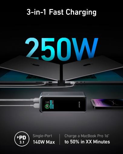 PowerBank Anker 27650mAh 250W Czarny - obrazek 2