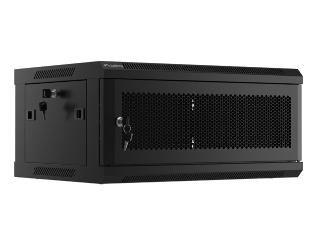 Szafa wisząca rack 19'' 4U 600x450mm szara (drzwi przednie perforowane) Langberg
