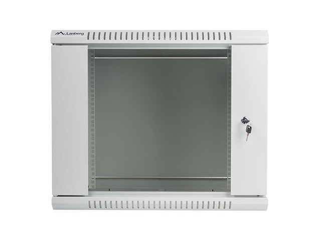 Szafa wisząca rack 19'' 9U 600x450mm szara (drzwi przednie szklane) Langberg - obrazek 2