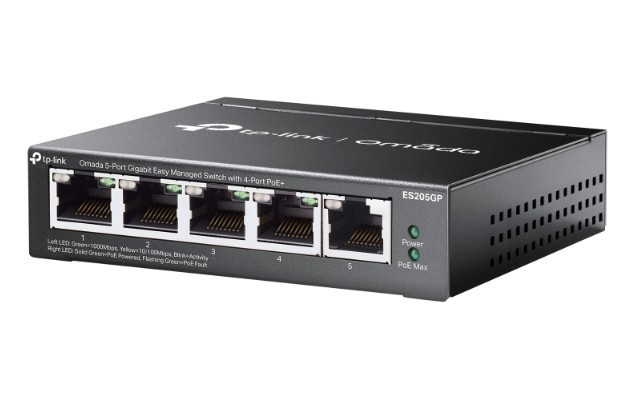 Switch TP-Link ES205GP  5x10/100/1000 MB/s PoE Omada Easy Managed - Metalowa obudowa