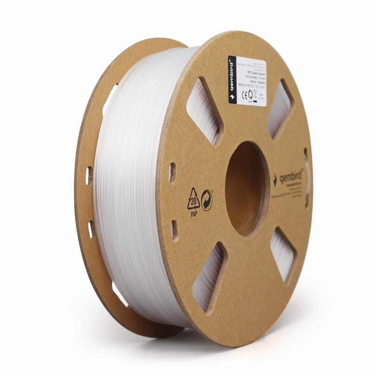 Filament PETG 1,75mm 1kg Biały Gembird