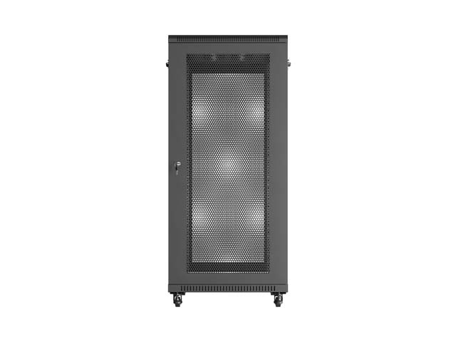 Szafa stojąca rack 19" 27U 600x1000mm czarna (drzwi przednie perforowane) Lanberg - obrazek 5