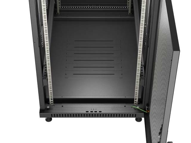 Szafa stojąca rack 19" 27U 600x1000mm czarna (drzwi przednie perforowane) Lanberg - obrazek 3