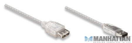 Kabel USB 2.0 przedłużacz 4.5 m Srebrny MANHATTAN - obrazek 2
