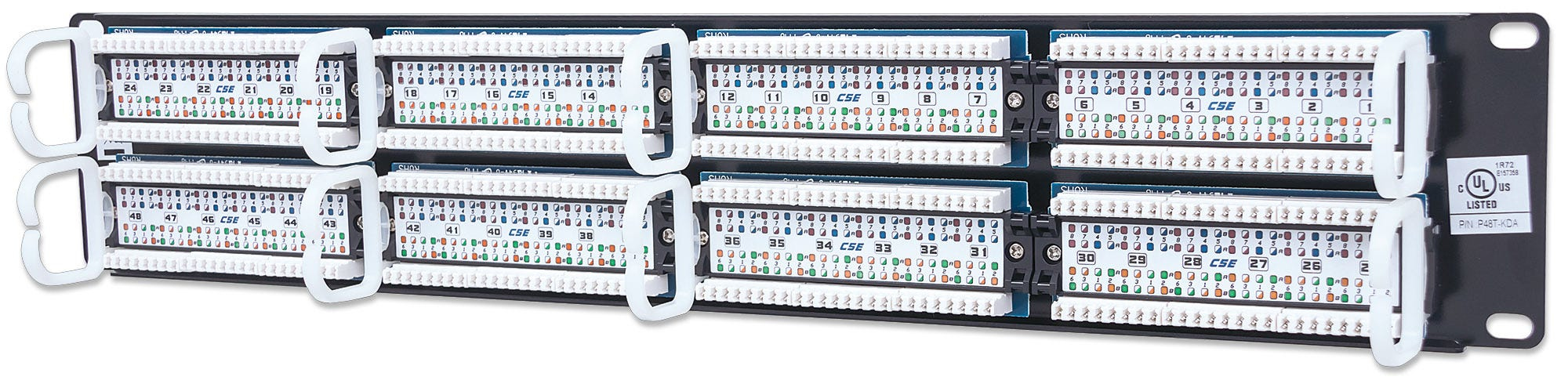 Patchpanel 19" 2U 48 portów UTP kat. 5e Czarny Intellinet - obrazek 2