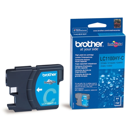 Tusz Brother LC1100HYC Cyan 750 str. - obrazek 3
