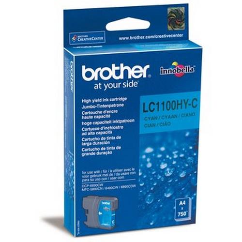 Tusz Brother LC1100HYC Cyan 750 str. - obrazek 2