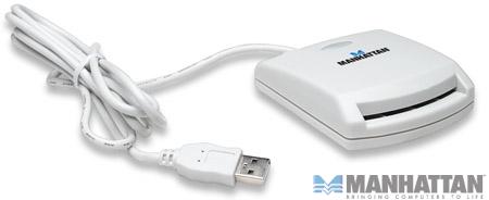 Czytnik kart Smart Card USB Manhattan Biały - obrazek 2
