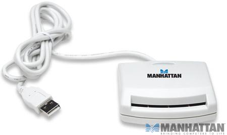 Czytnik kart Smart Card USB Manhattan Biały - obrazek 3
