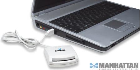 Czytnik kart Smart Card USB Manhattan Biały - obrazek 4