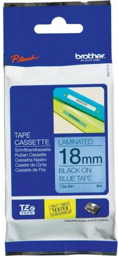 Taśma do drukarki etykiet Brother TZE541 18mm Czarne na Niebieskim - obrazek 3