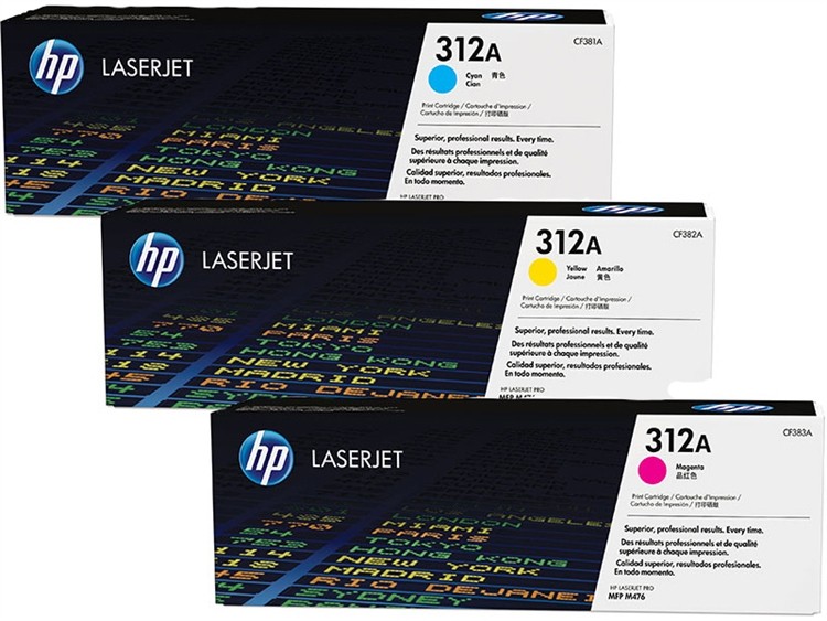 Tonery HP 312A CF440AM 3-Pack Cyan, Yellow, Magenta 2700 str.