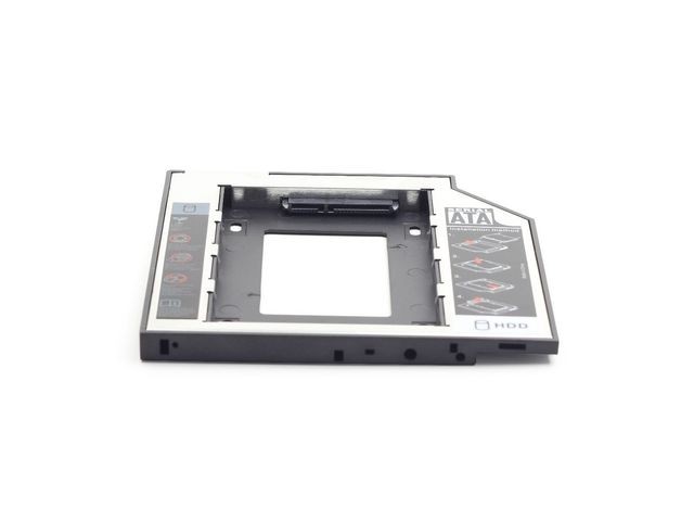 Kieszeń na drugi dysk do laptopa 2.5" SATA montaż do zatoki SATA 12.7 mm SSD; HDD