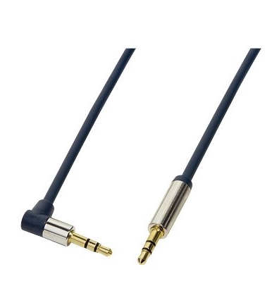 Kabel Audio Mini Jack Stereo męski na Mini Jack Stereo męski kątowy 0.5 m LogiLink