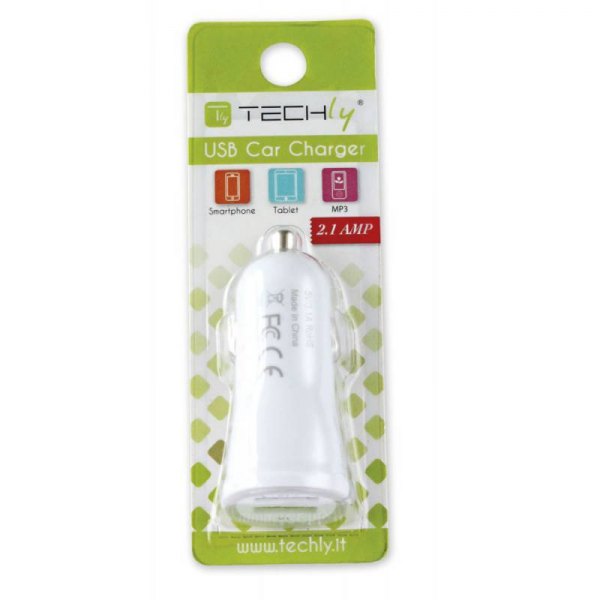 Ładowarka samochodowa USB 5V 2.1A 2 porty Techly - obrazek 2