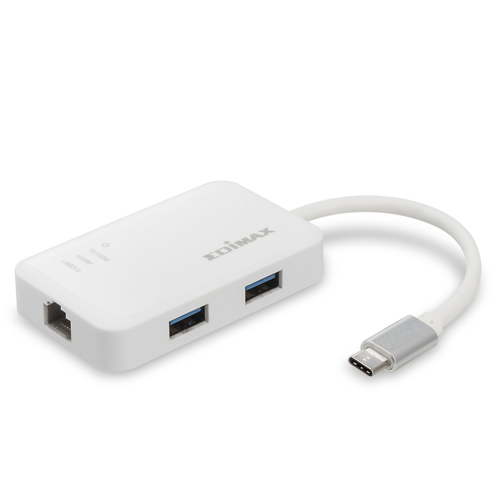 Karta sieciowa USB-C LAN Gigabit Ethernet 10/100/1000 Mb/s RJ45 + HUB USB 3.0 Edimax