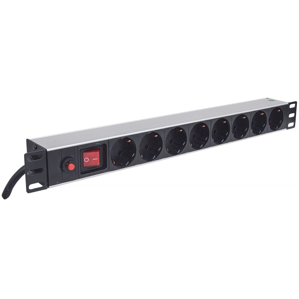 Listwa zasilająca Intellinet rack 19" 1U 250V/16A 8x Schuko 3.0 m - obrazek 2