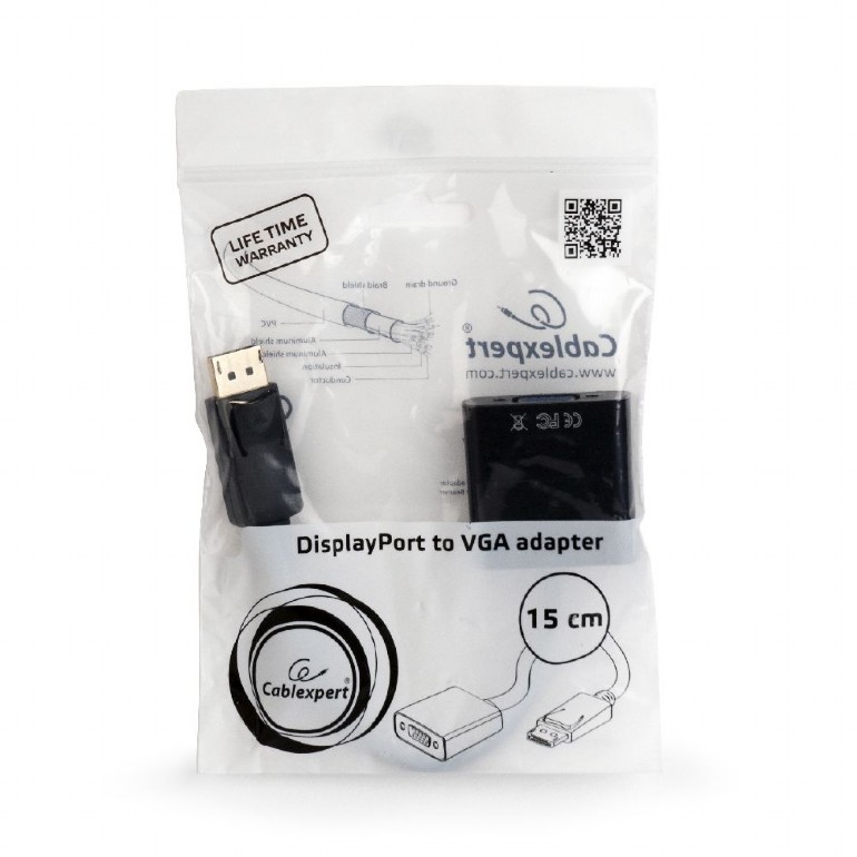Adapter DisplayPort męski na VGA żeński Gembird Biały - obrazek 2