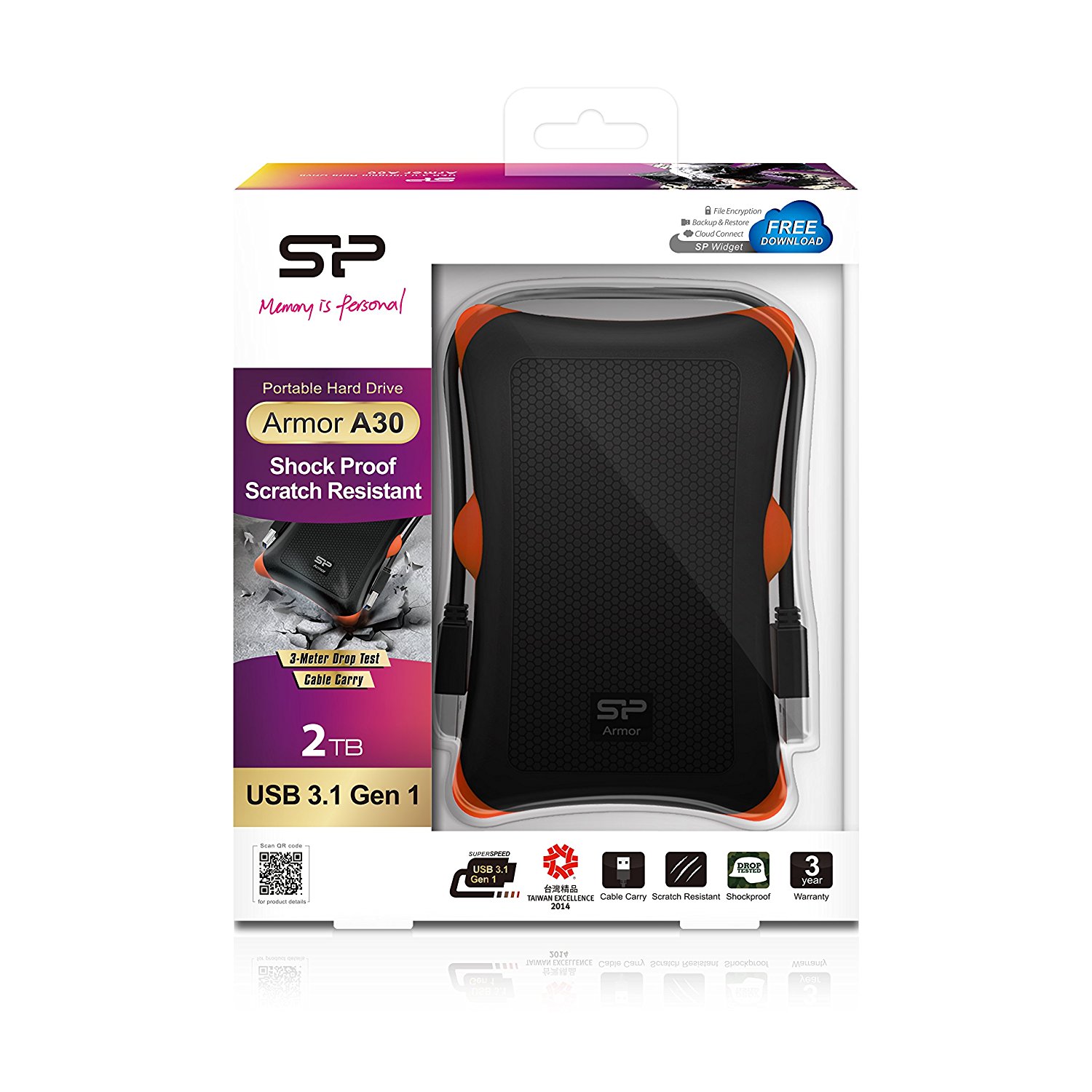 HDD USB 3.0 2TB Silicon Power Armor A30 Czarny - obrazek 5