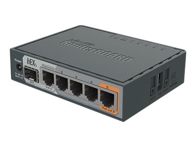 Router MikroTik RB760iGS hEX S L4 256MB RAM, 5xLAN, 1xUSB, 1xSFP, 1xPoE output