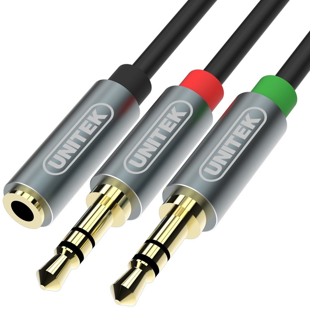 Kabel Audio Mini Jack Stereo żeński na 2 x męski Mini Jack Unitek