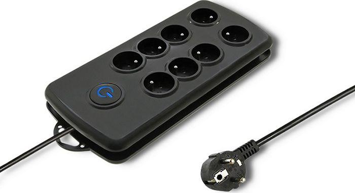 Listwa zasilająca Qoltec Quick Switch 8 gniazd 2.5m Czarna
