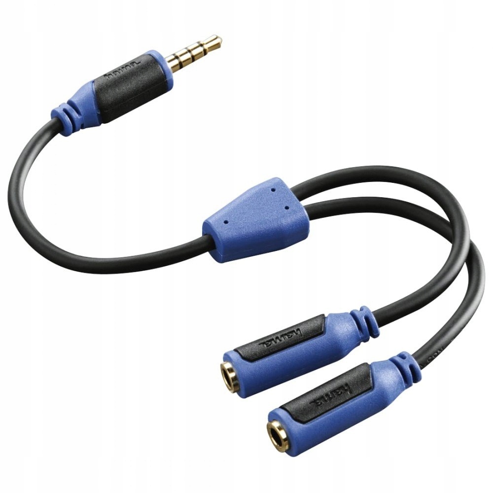 Adapter Mini Jack Stereo męski na 2 x żeński Mini Jack Audio PS4 Hama