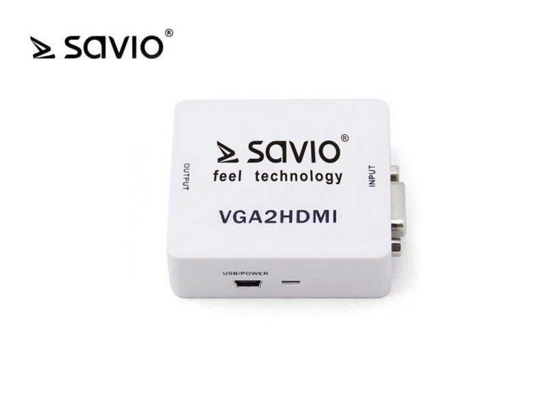 Adapter VGA męski do HDMI żeński z Audio Savio