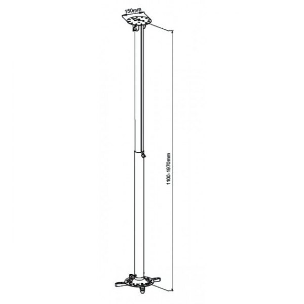 Uchwyt do mocowania projektora sufitowy z regulowanym ramieniem 1100-1900 mm - 15kg Techly - obrazek 2