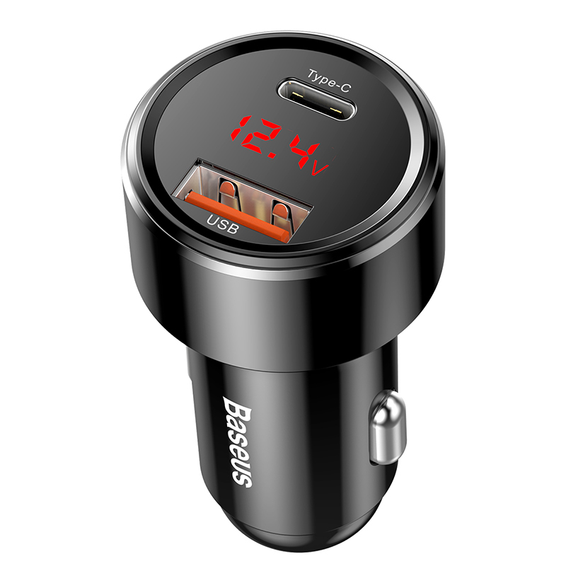 Ładowarka samochodowa USB Type-C + USB 45W PD QC 3.0 Baseus - obrazek 2