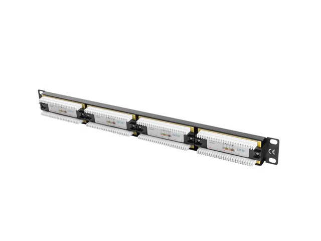 Patchpanel 19" 1U 24 porty kat. 5e Czarny Lanberg - obrazek 2