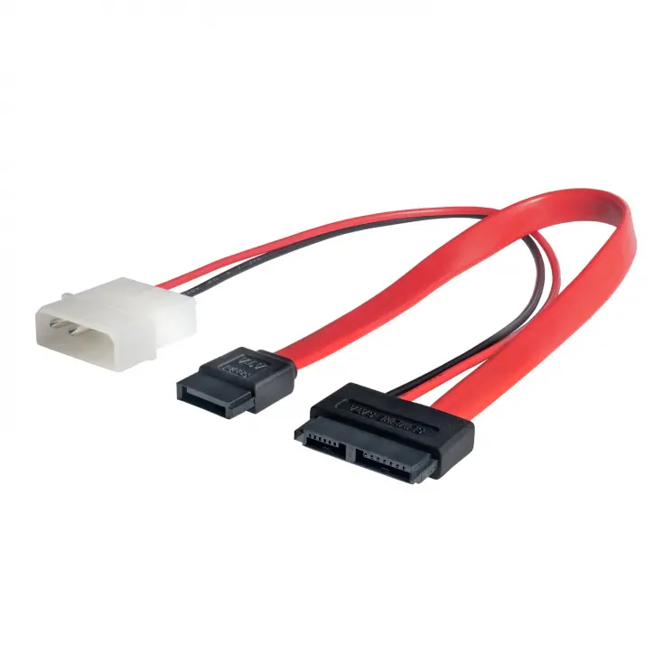 Adapter Slim SATA na SATA//Molex do podłączenia napędu DVD 0.2 m Akyga