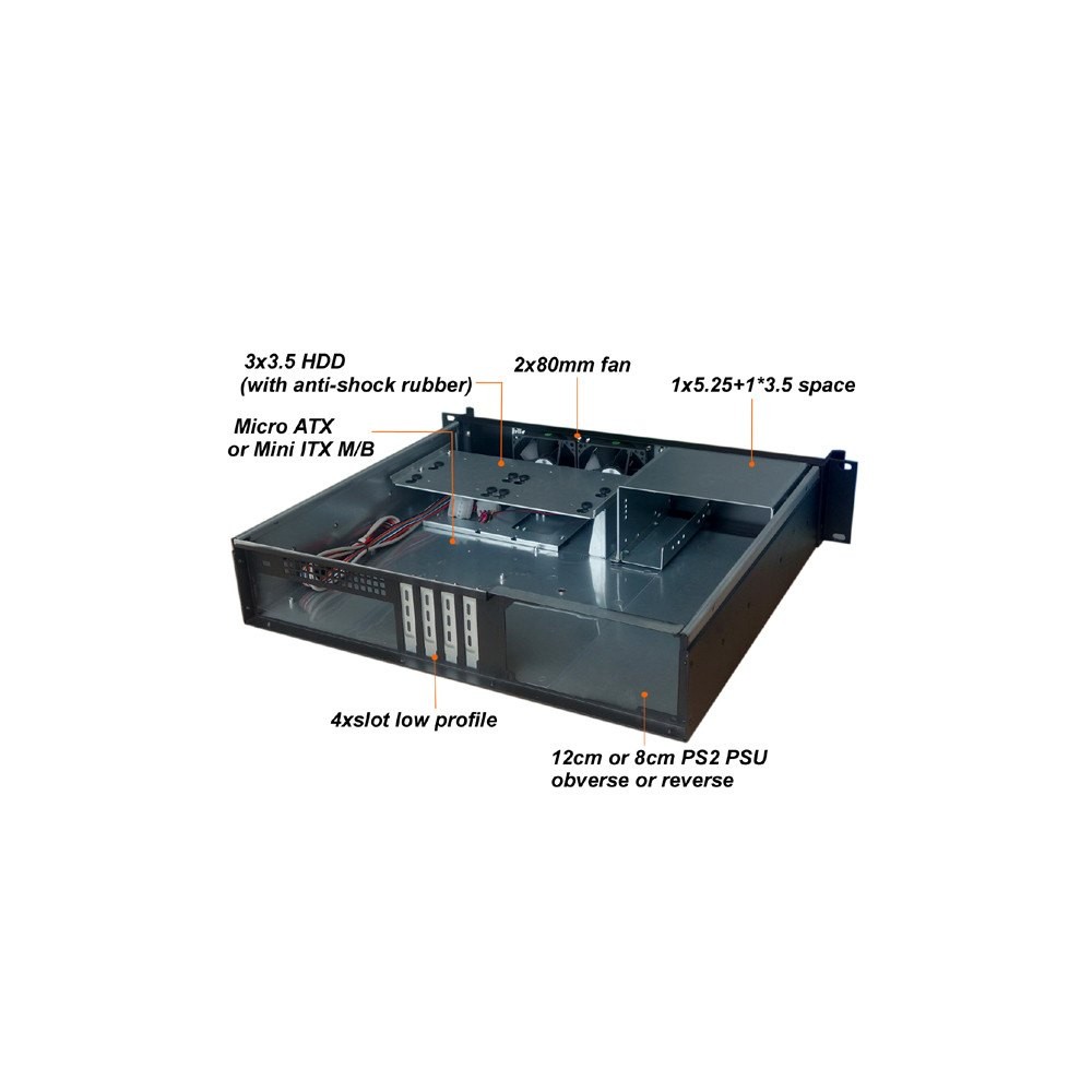 Obudowa Techly serwerowa ATX 19" 2U - obrazek 3