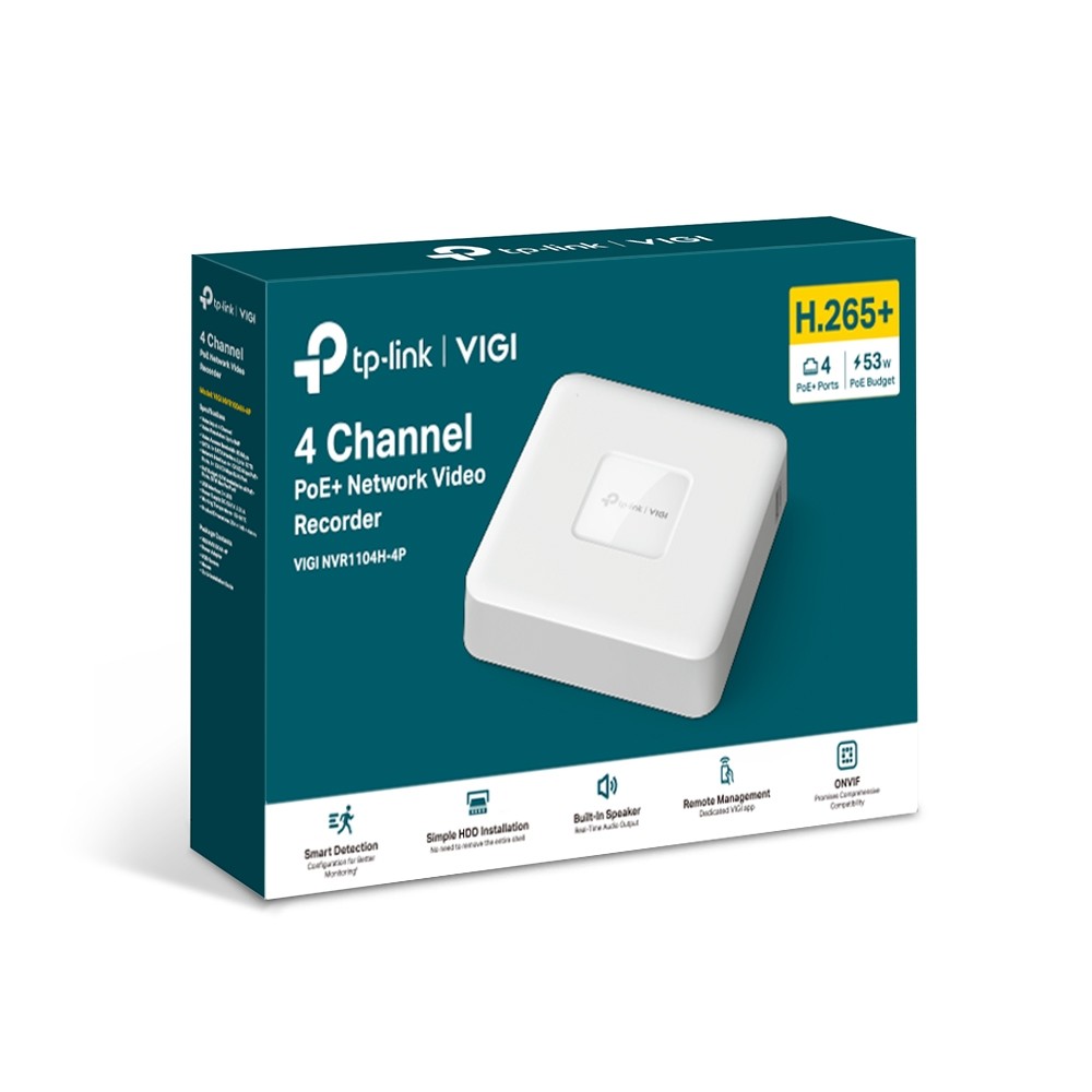 Rejestrator TP-Link 4-kanałowy PoE VIGI NVR1104H-4P - obrazek 3