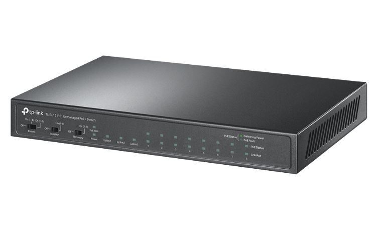 Switch TP-Link TL-SL1311P 8x10/100 MB/s + 2-Port Gigabit 1xSFP PoE+